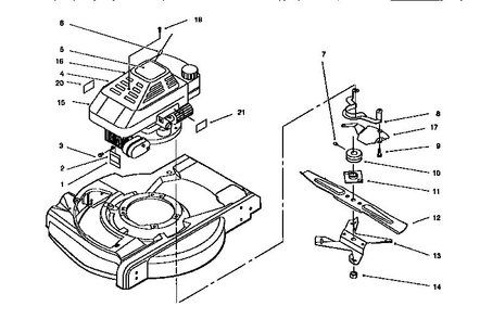 Fuel Tank And Blade Assembly Diagram and Parts List for 10302 6900001 AND UP Lawn Boy Lawn Mower